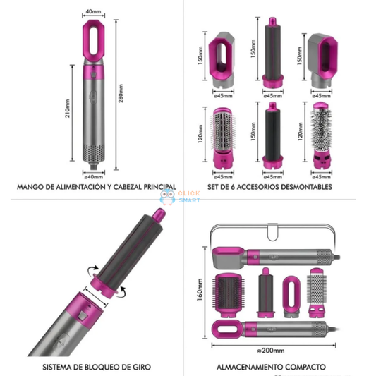 Cepillo Secador 5 En 1 Profesional GlamBlush™